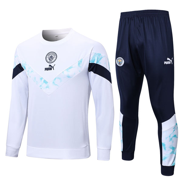 Sweatshirts Manchester City 2022-2023 Weiß Blau